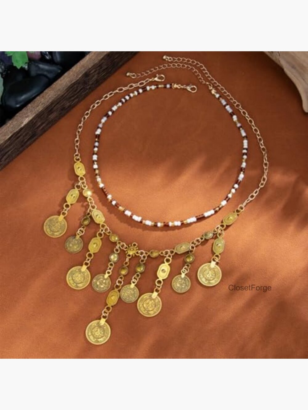 Bohemian Gold Coin Layered Necklace - Women - Picture 6 of 7